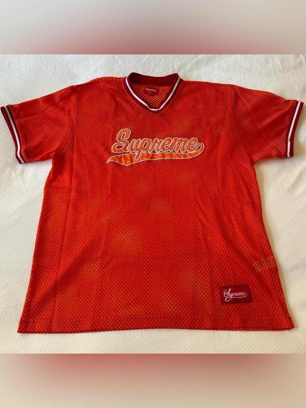 Supreme baseball mesh jersey Supreme Mesg Baseball Top Jersey blaze orange
